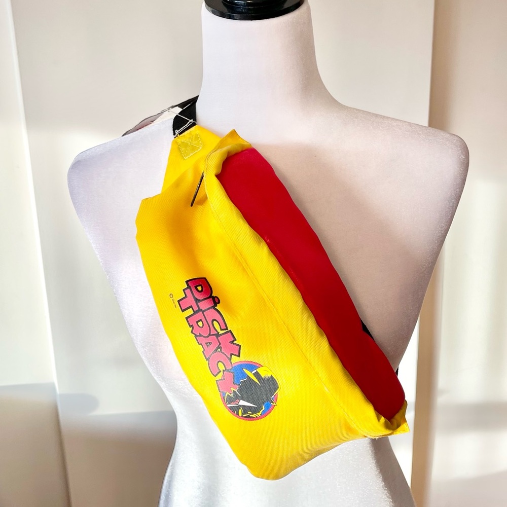 Vintage Walt Disney Dick Tracy Yellow Fanny Pack 90s Bum Bag Thermos